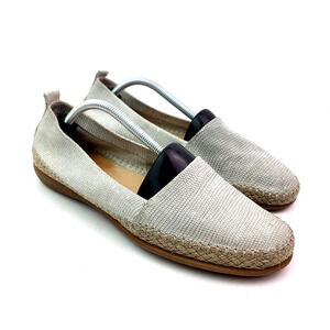 The Flexx Rapid Womens Size 8 Silver Textured Leather Espadrille Loafer Shoes